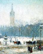 Childe Hassam Snowstorm, Madison Square china oil painting artist